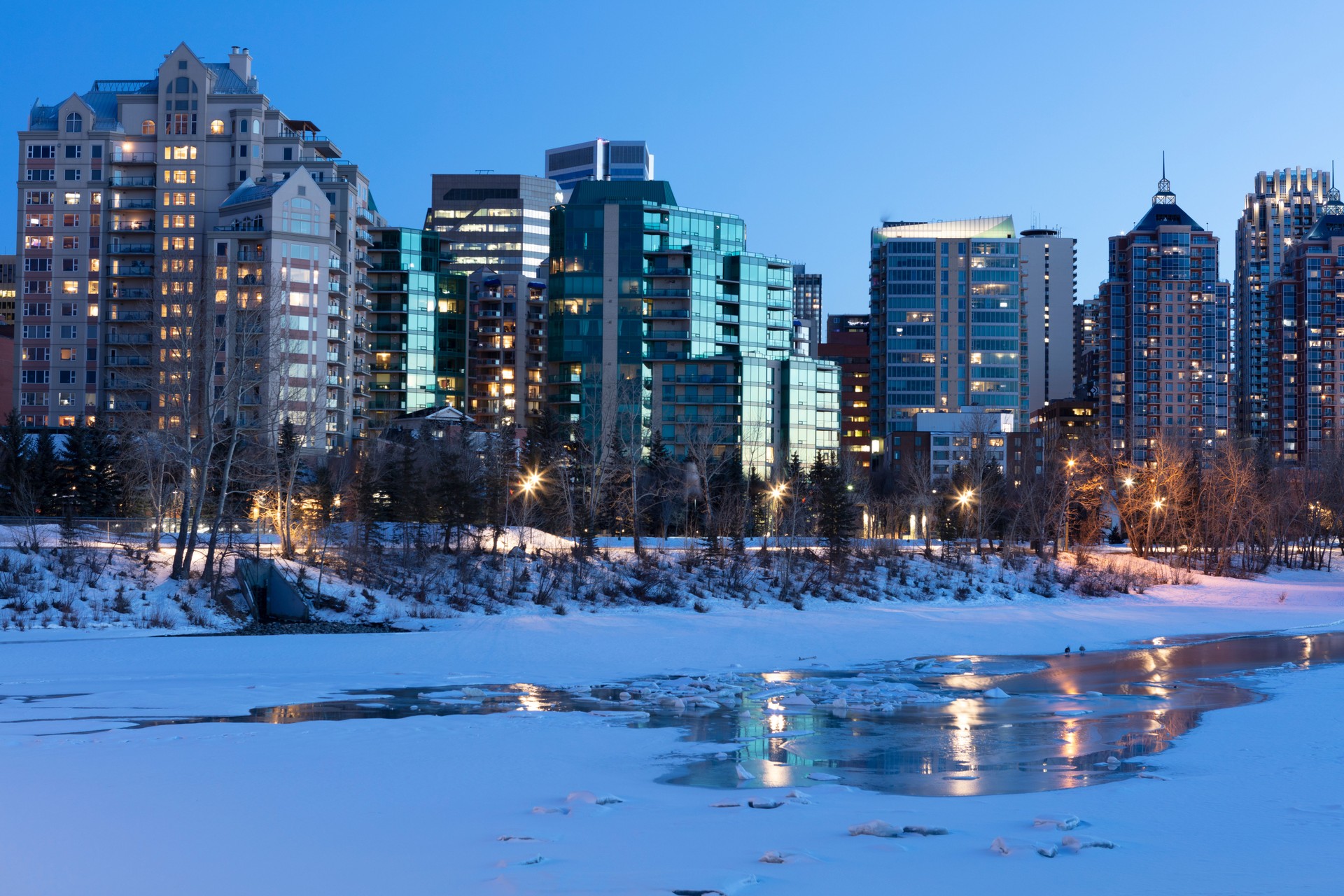 Calgary Alberta Winter Night